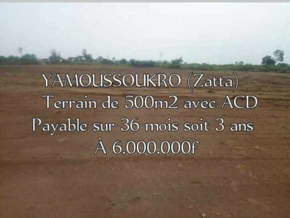 *Les terrains Approuvés à Yaou* : 300m²= 8 millions 400m2= 10 millions 500m²= 12 millions *ACD
