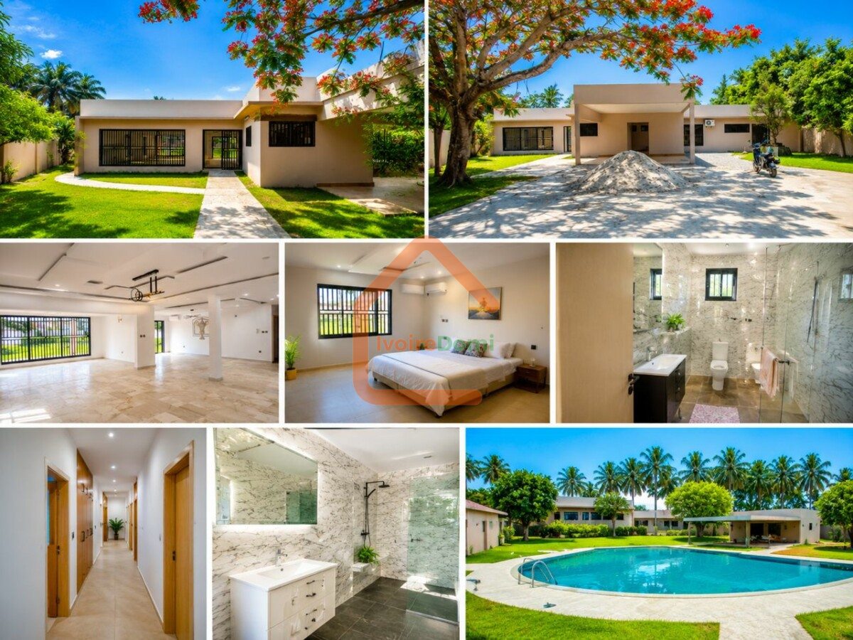 Villa basse de 6 pièces pied dans l’eau sur 5.000M²
