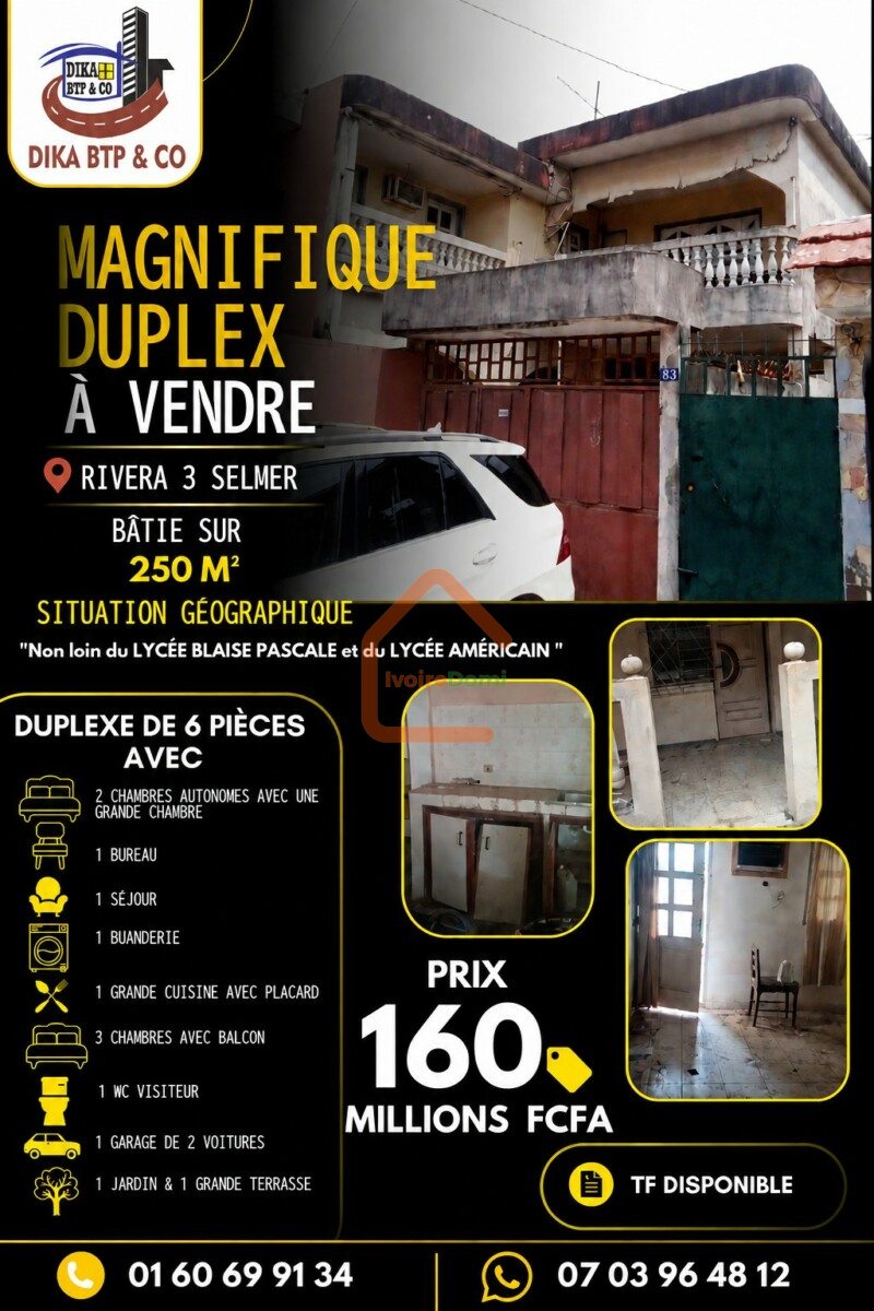 _🏡 VILLA DUPLEX À VENDRE – BINGERVILLE AKANDJÉ 2_ 📍 Zone calme, en plein développement