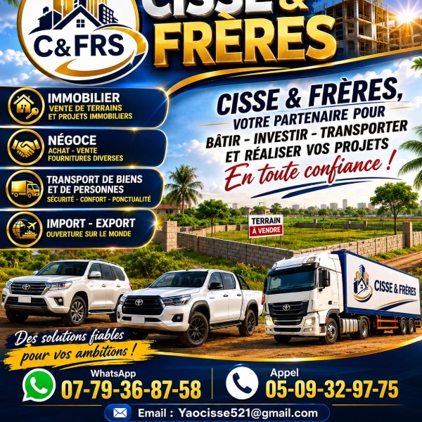 Terrain de 600M2 en vente à angre