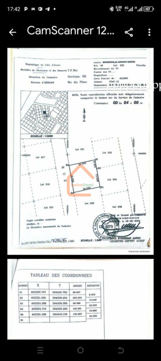 TERRAIN EN VENTE