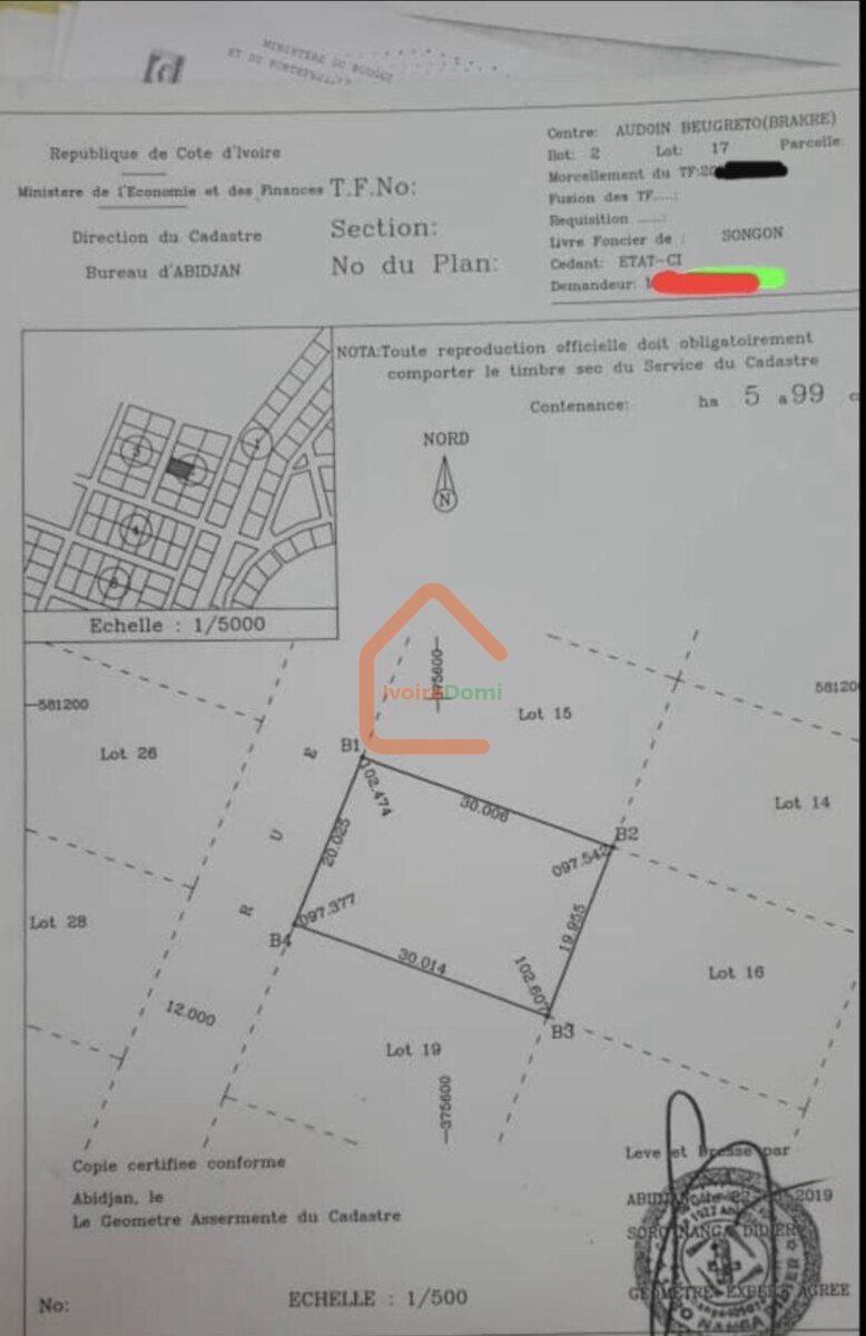 Terrain 599m2 avec Acd à 50m bordure lagune à la baie des milliardaires