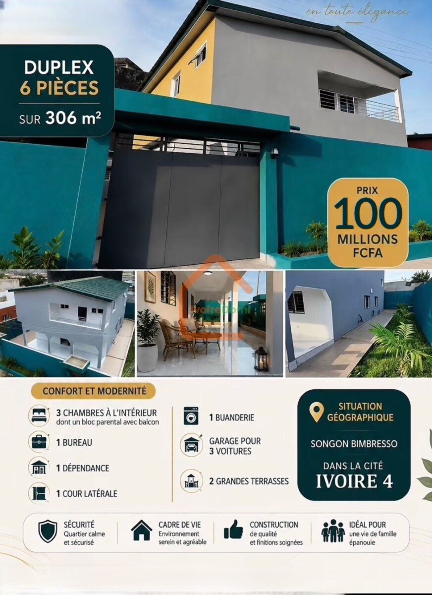 DUPLEX DE STANDING 6 PIÈCES – 306M2 SONGON BIMBRESSO