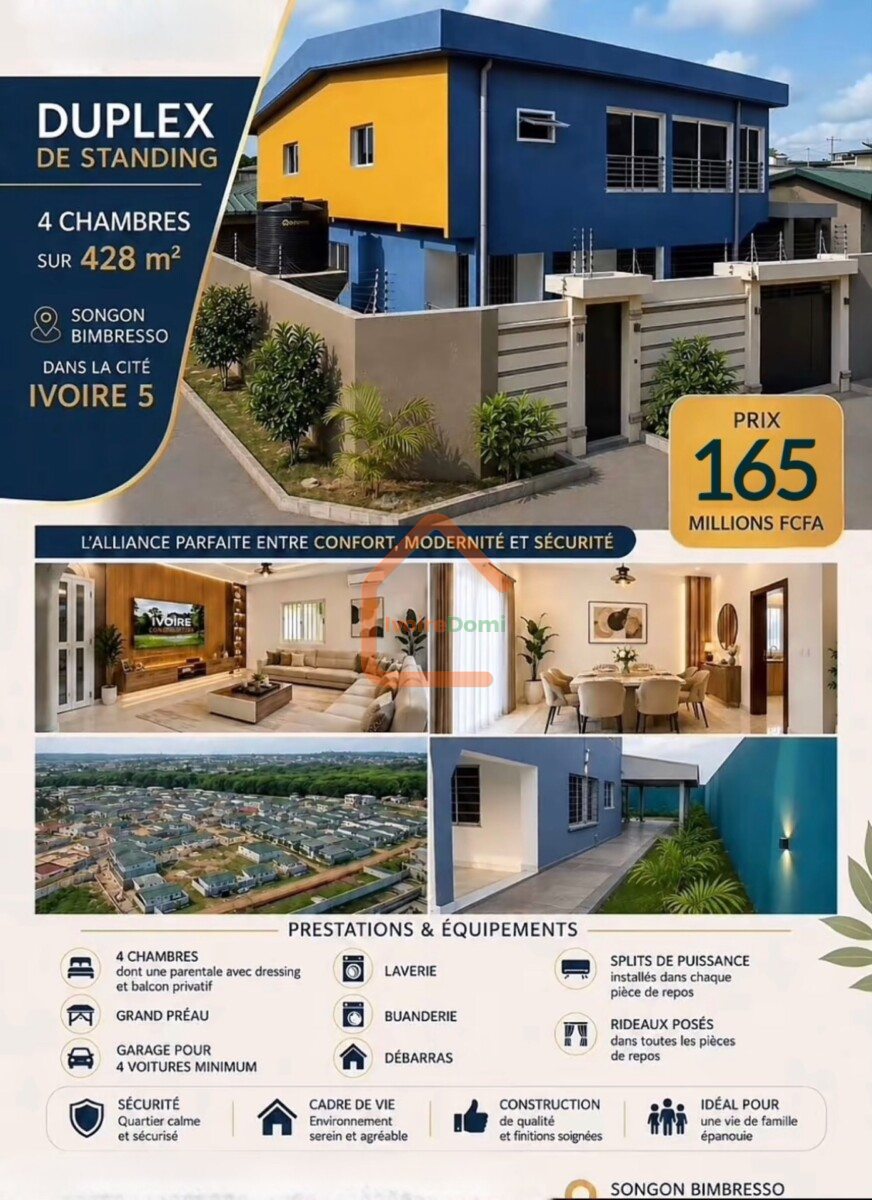 DUPLEX DE STANDING 6 PIÈCES – 428M2 SONGON BIMBRESSO
