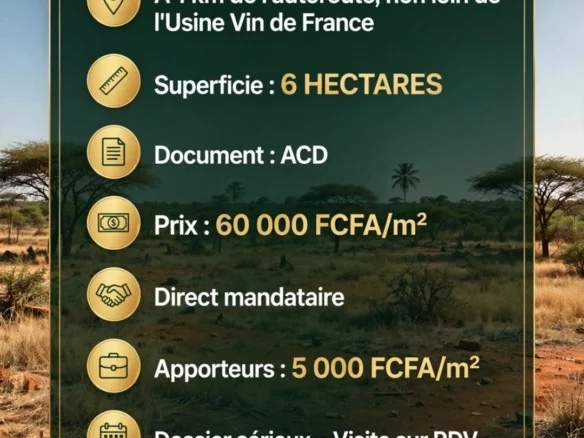 Bassam 6 ha à céder avec un acd