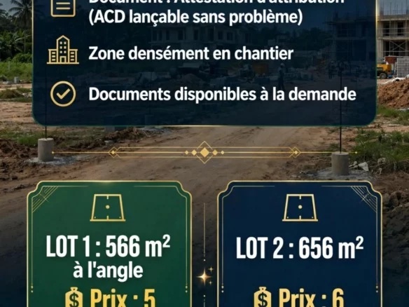 Un lot de 566 m2 collés à céder à dabou
