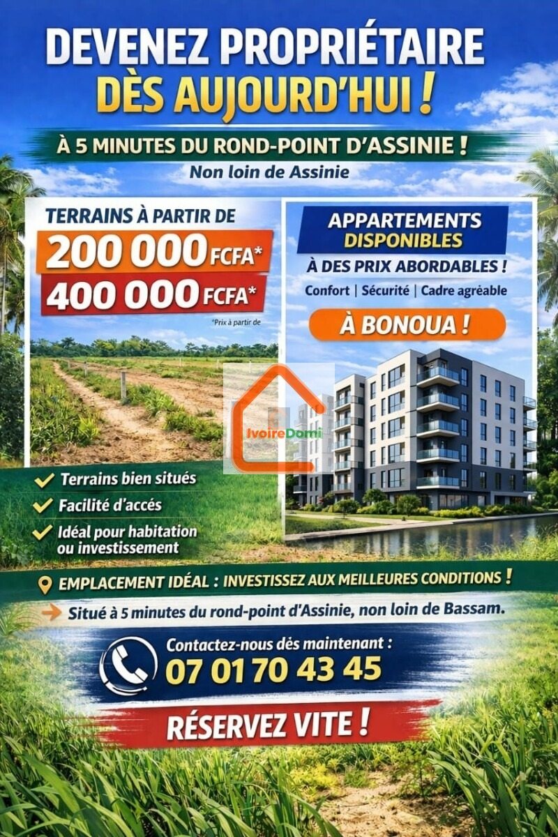 Terrains en vente à Assinie 5