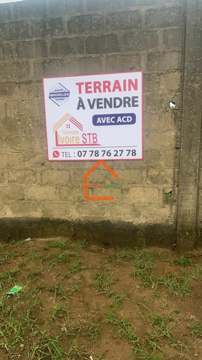 Terrain de 293 M2 à vendre à Akandje ( Bingerville)avec ACD ,