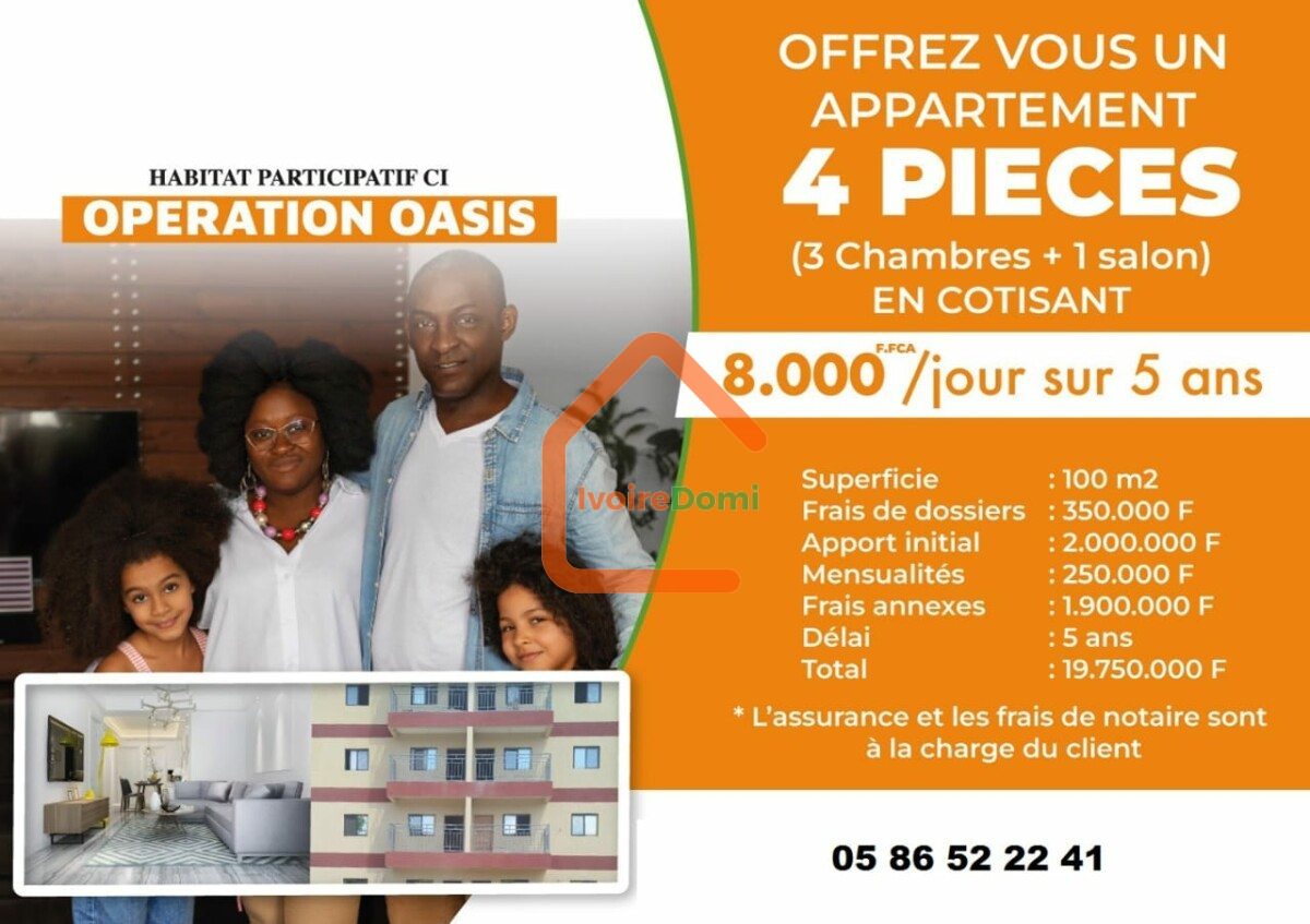 Appartement 4 pièces à Cocody Riviera golf