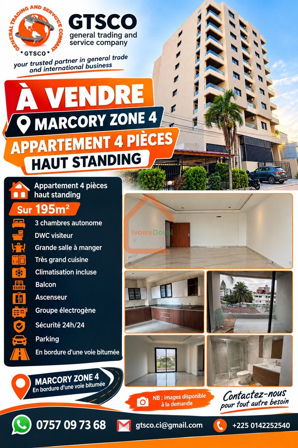 À vendre marcory zone 4 appartement 4 pièces
