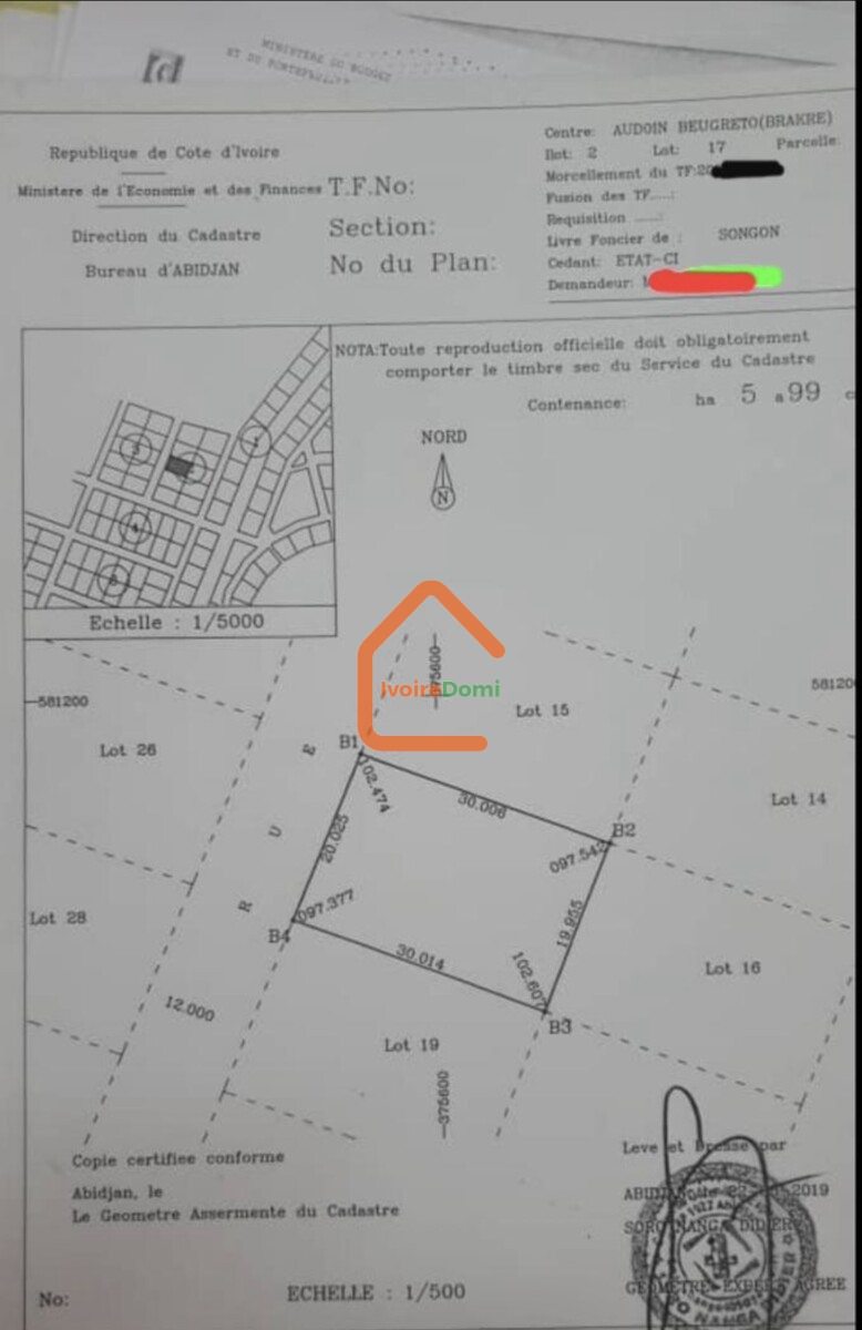 Terrain 599m2 avec Acd à 50m bordure lagune à la baie des milliardaires