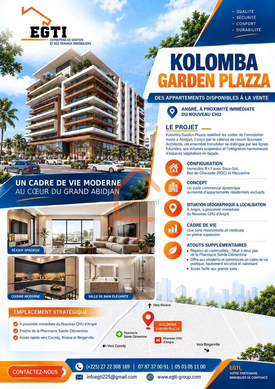 Vente d’appartement haut standing Cocody Angré